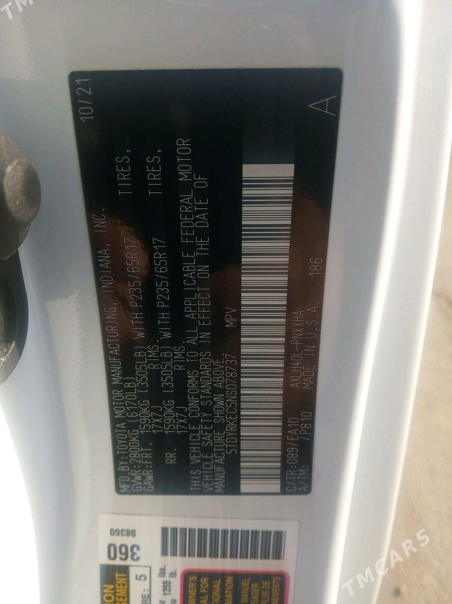 Toyota Sienna 2021 - 475 000 TMT - Aşgabat - img 6