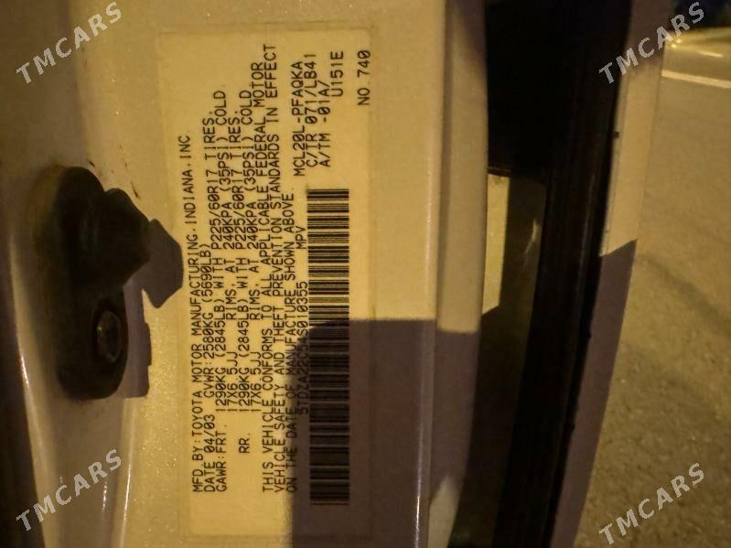 Toyota Sienna 2004 - 245 000 TMT - Хитровка - img 9