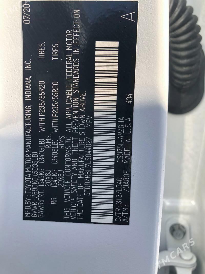 Toyota Highlander 2020 - 595 000 TMT - Aşgabat - img 3