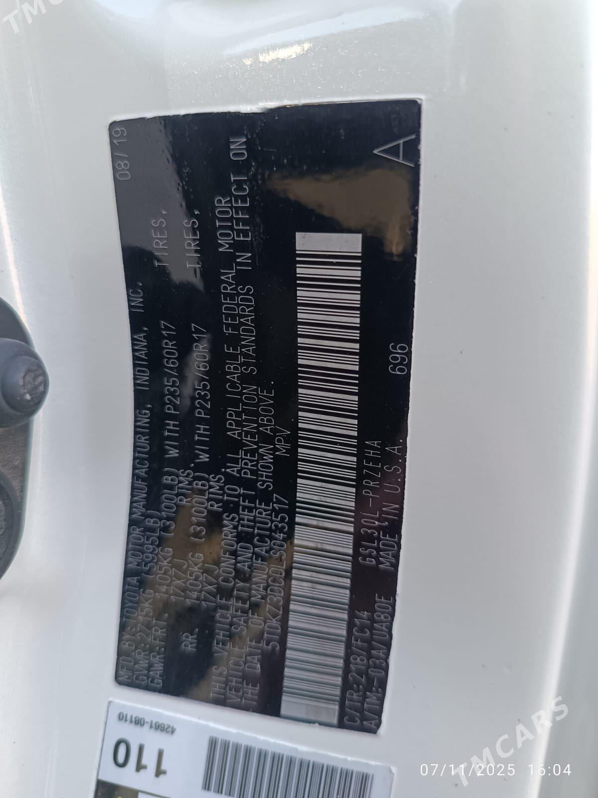 Toyota Sienna 2020 - 460 000 TMT - Köýtendag - img 10