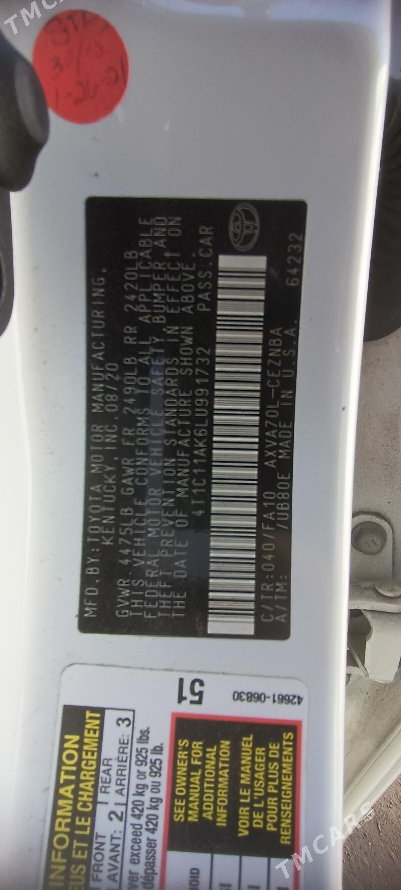 Toyota Camry 2020 - 340 000 TMT - Туркменабат - img 6