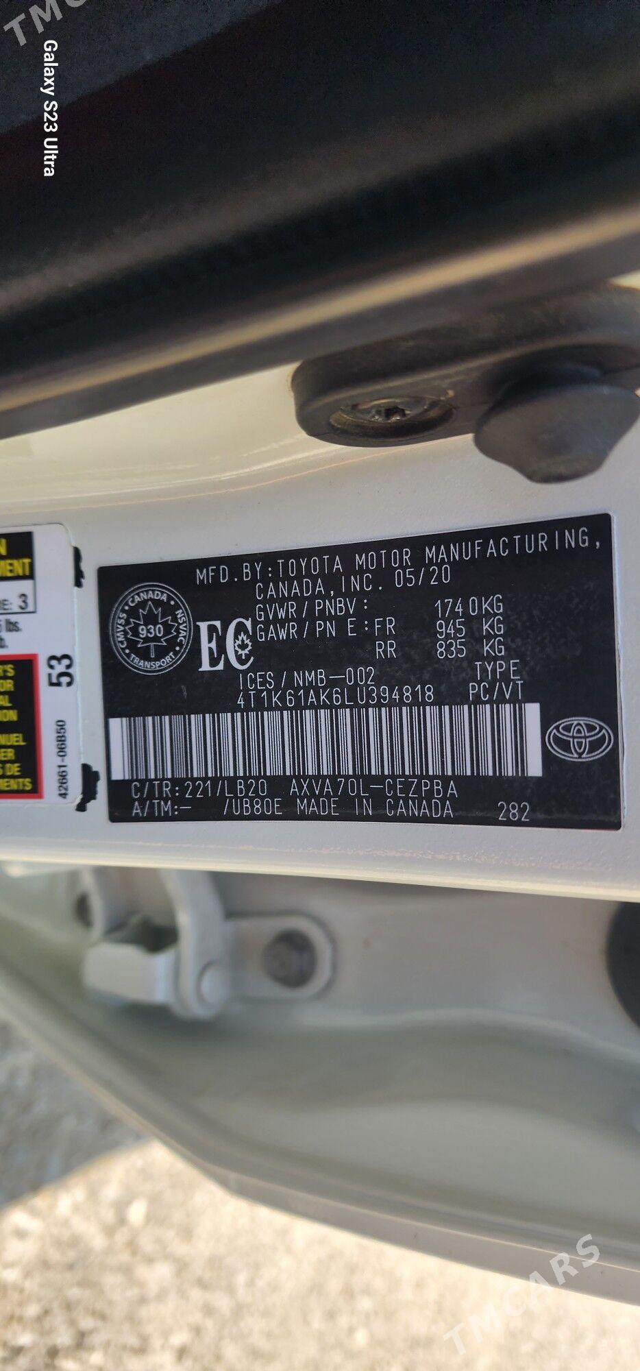 Toyota Camry 2020 - 320 000 TMT - Ашхабад - img 10