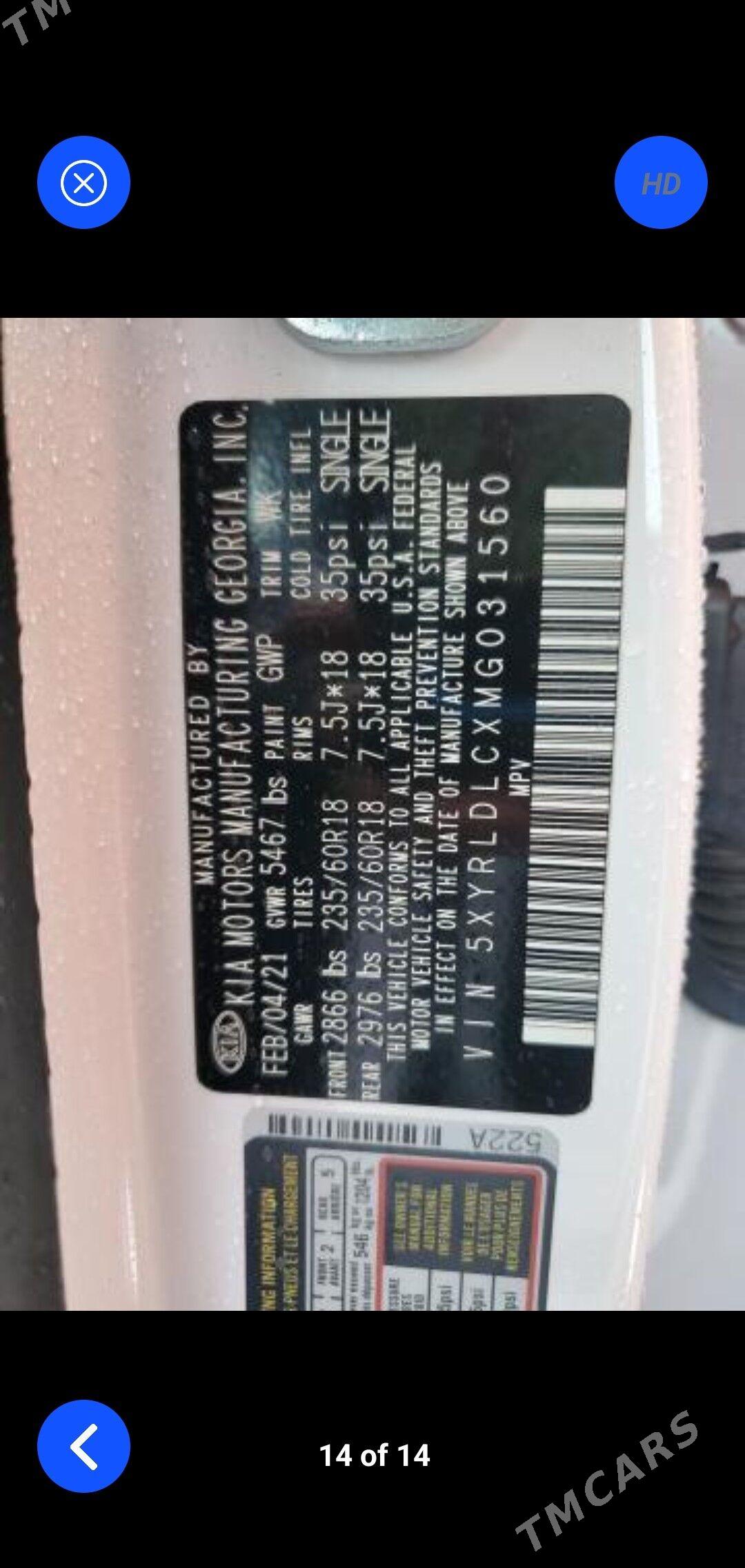 Kia Sorento 2021 - 357 000 TMT - Ашхабад - img 8