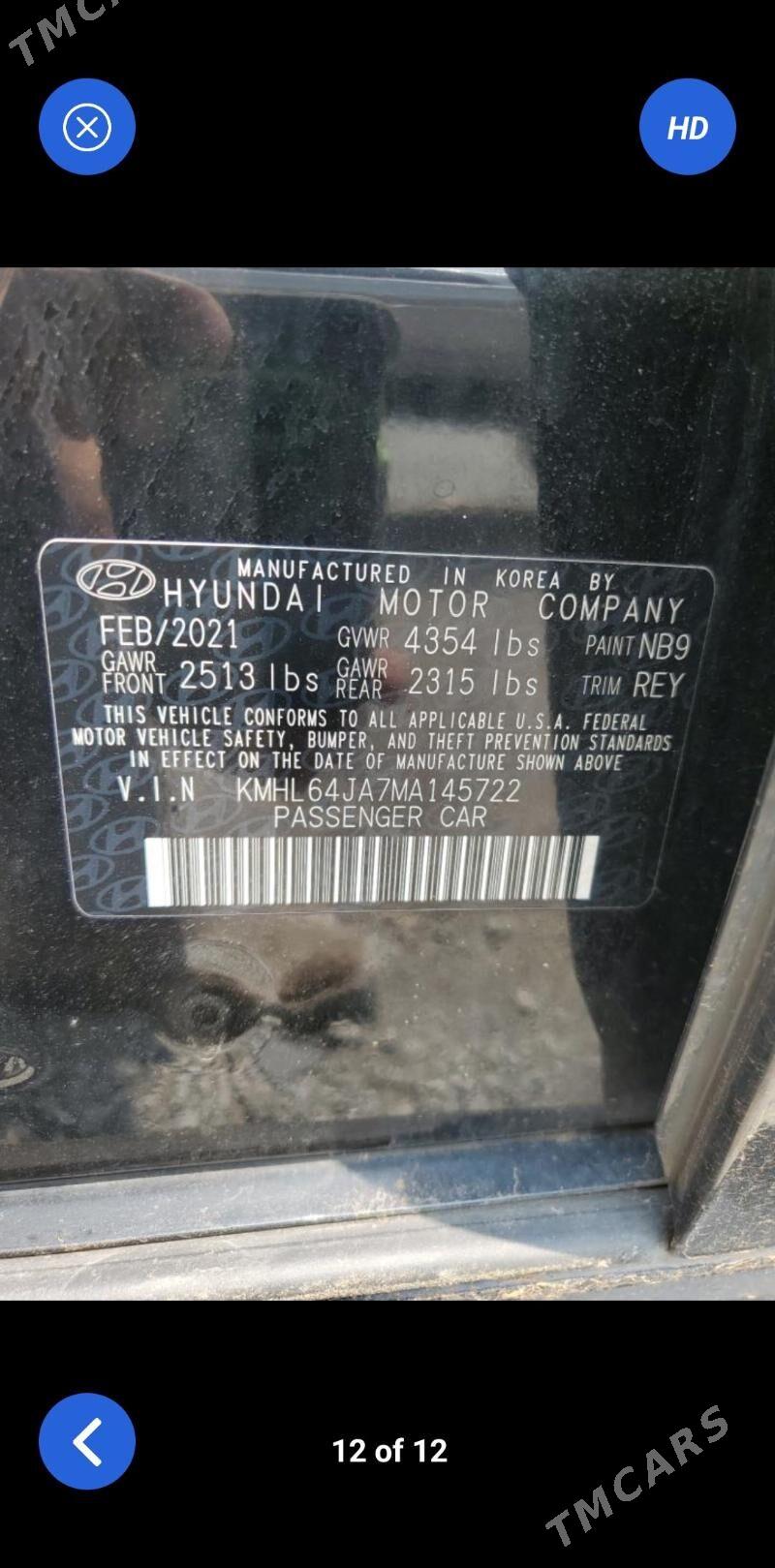 Hyundai Sonata 2021 - 242 000 TMT - Aşgabat - img 8