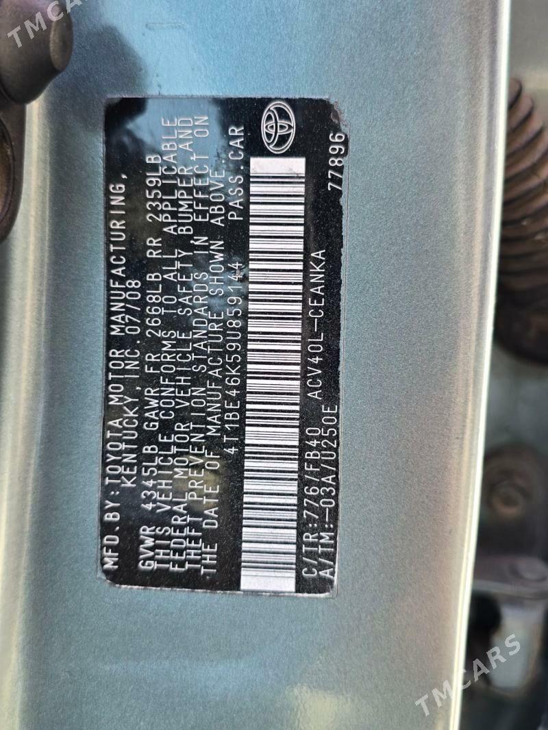 Toyota Camry 2008 - 160 000 TMT - Туркменабат - img 2