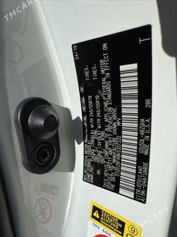 Toyota Highlander 2019 - 524 000 TMT - Ашхабад - img 3