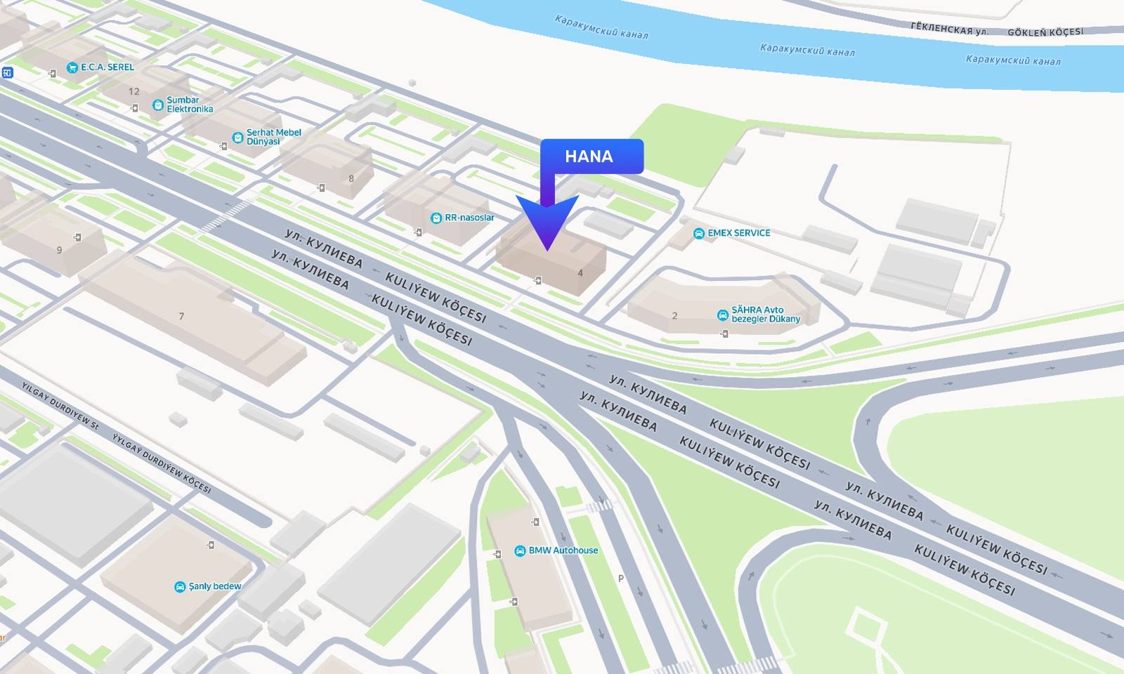 «HANA» SÖWDA MERKEZI Map Location