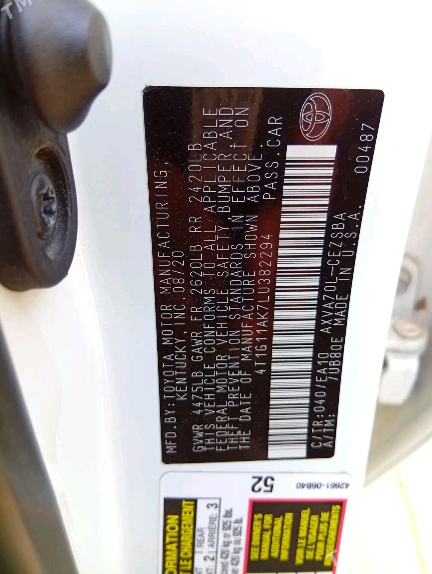 Toyota Camry 2020 - 320 000 TMT - Мары - img 5