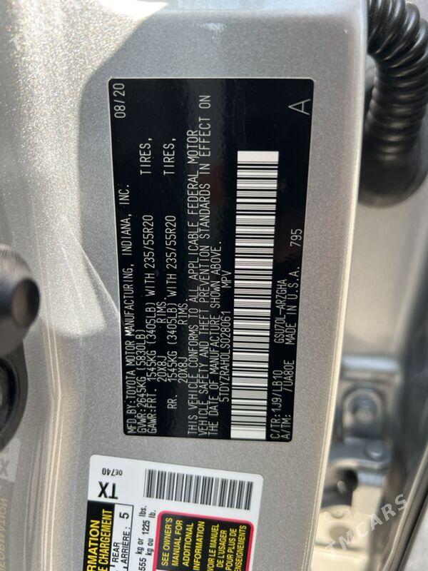 Toyota Highlander 2020 - 570 000 TMT - Балканабат - img 3