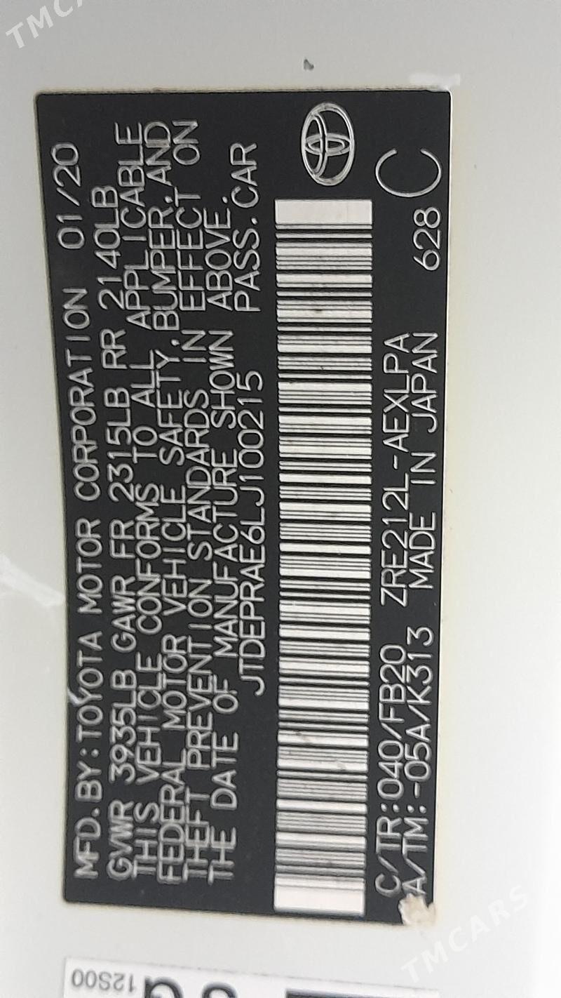 Toyota Corolla 2020 - 240 000 TMT - Ашхабад - img 8