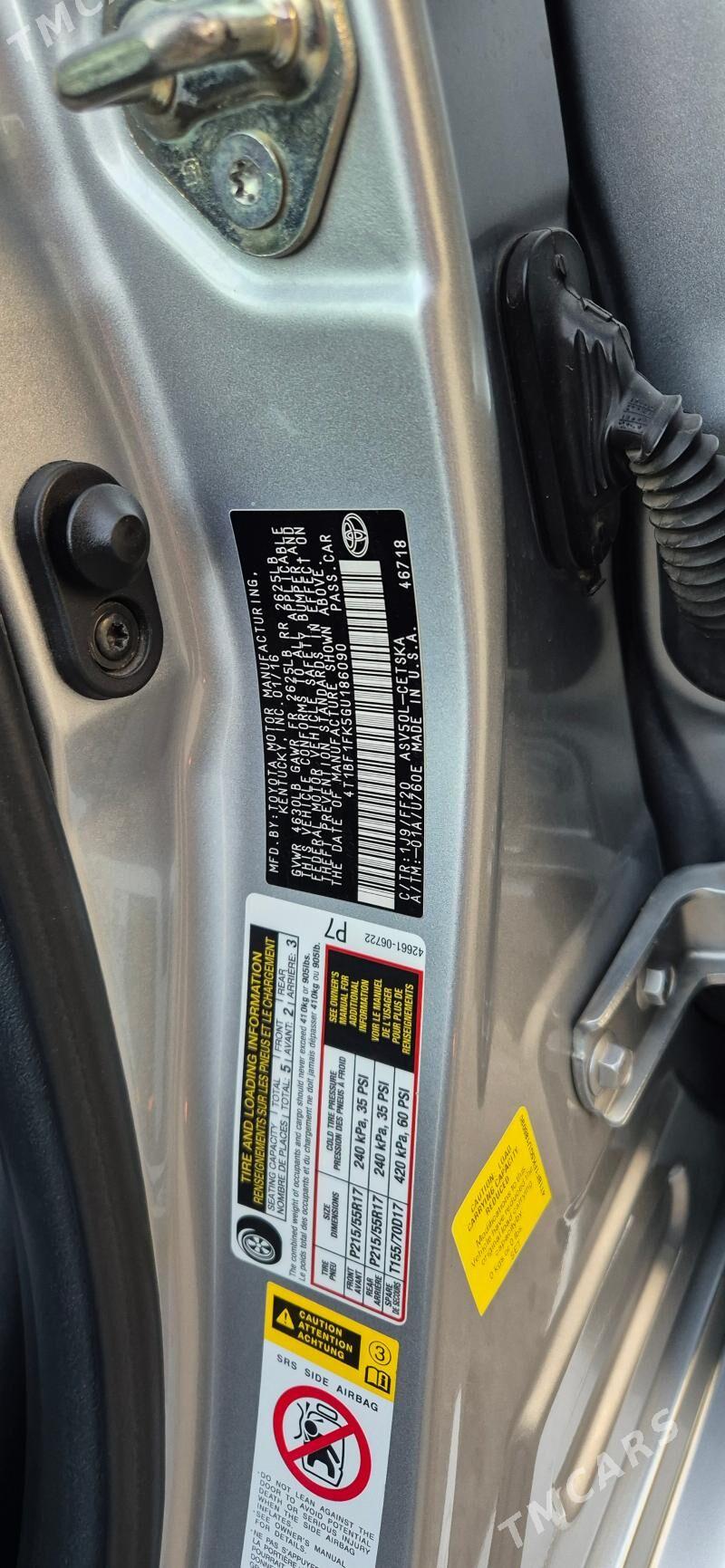 Toyota Camry 2016 - 319 000 TMT - Ашхабад - img 5