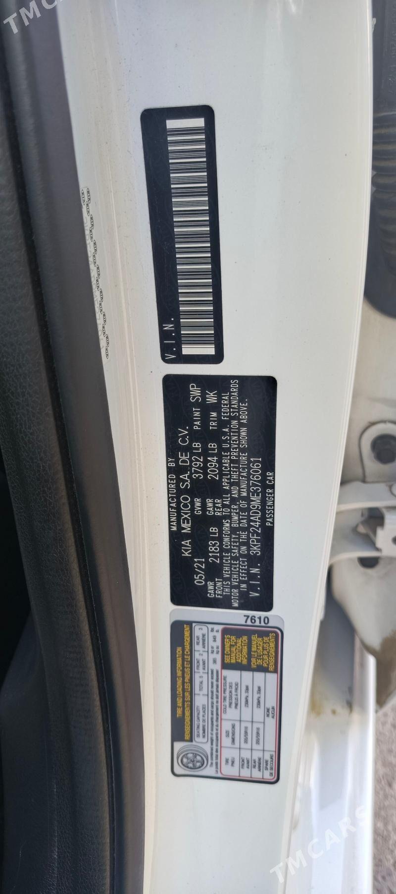 Kia Forte 2021 - 250 000 TMT - Ашхабад - img 5