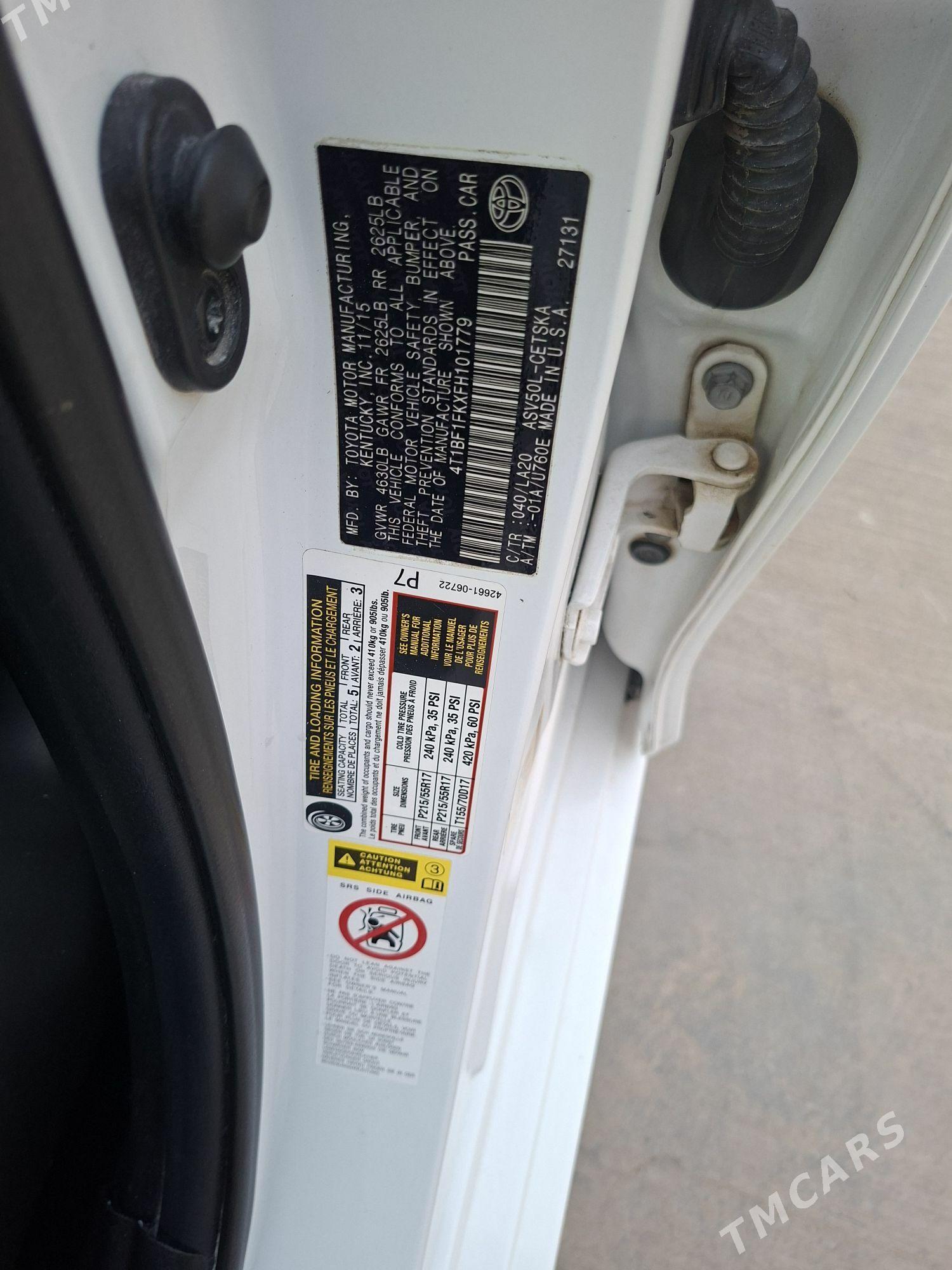 Toyota Camry 2015 - 259 000 TMT - Ашхабад - img 5