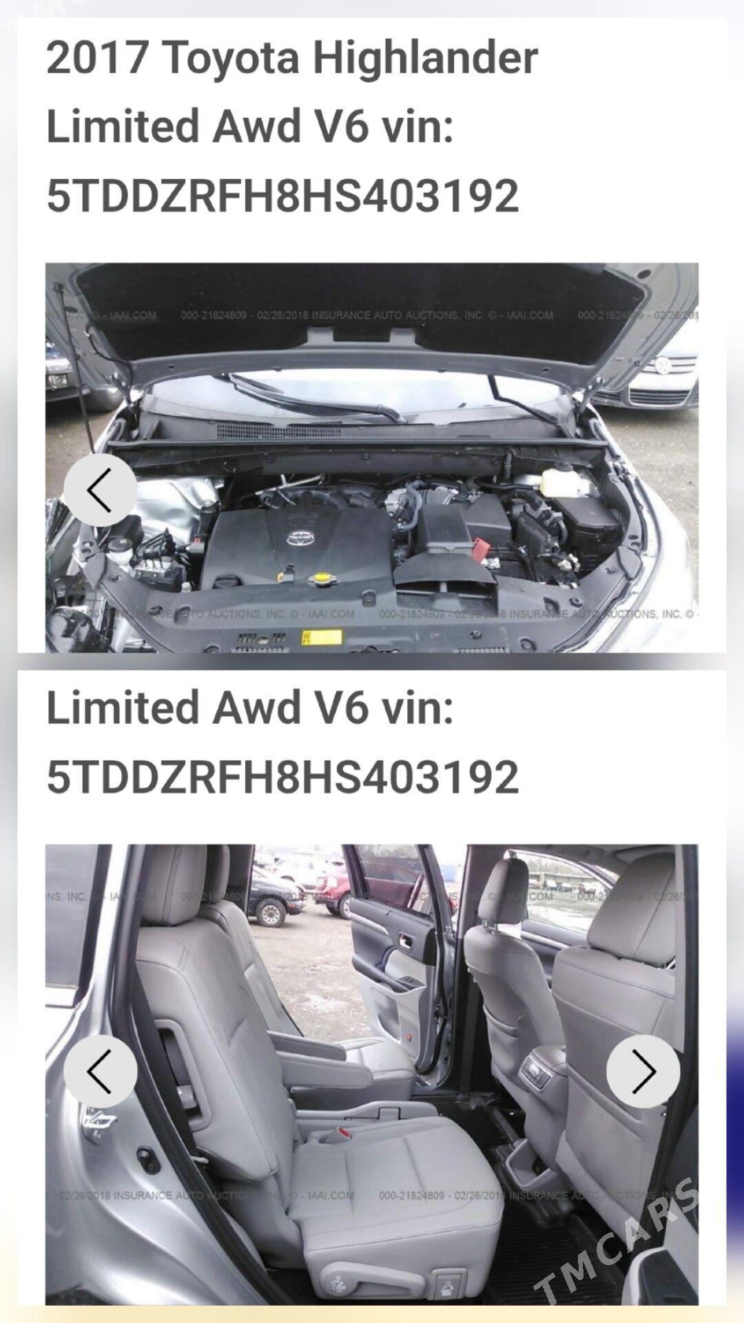 Toyota Highlander 2017 - 450 000 TMT - Ашхабад - img 9