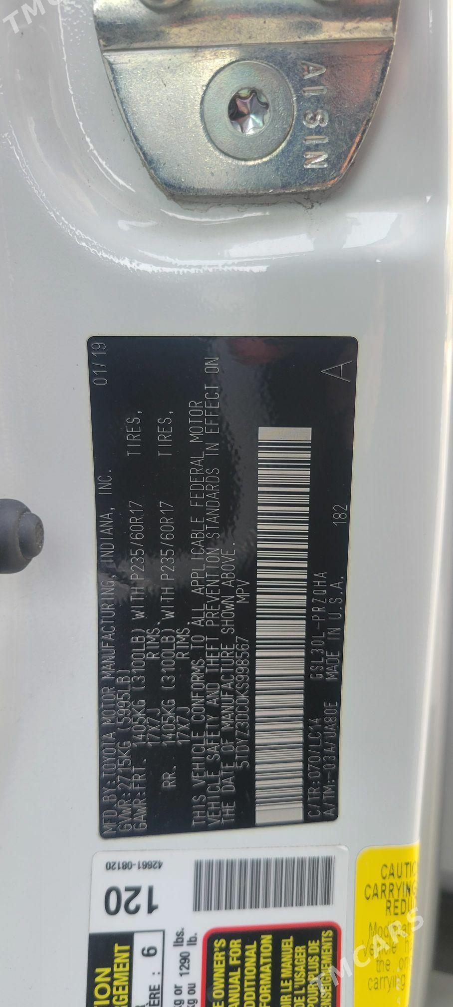 Toyota Sienna 2019 - 499 000 TMT - Ашхабад - img 5