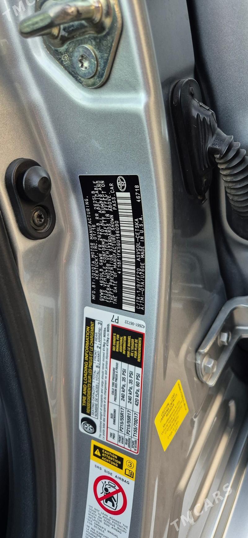 Toyota Camry 2016 - 309 000 TMT - Aşgabat - img 5