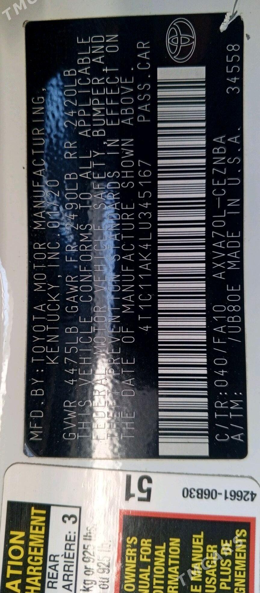 Toyota Camry 2020 - 298 000 TMT - Мары - img 2