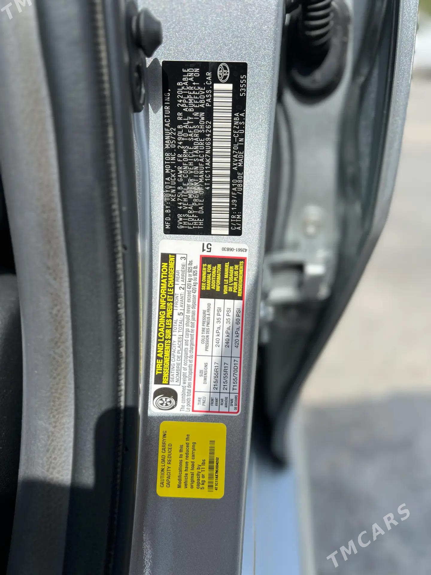 Toyota Camry 2022 - 300 000 TMT - Байрамали - img 7