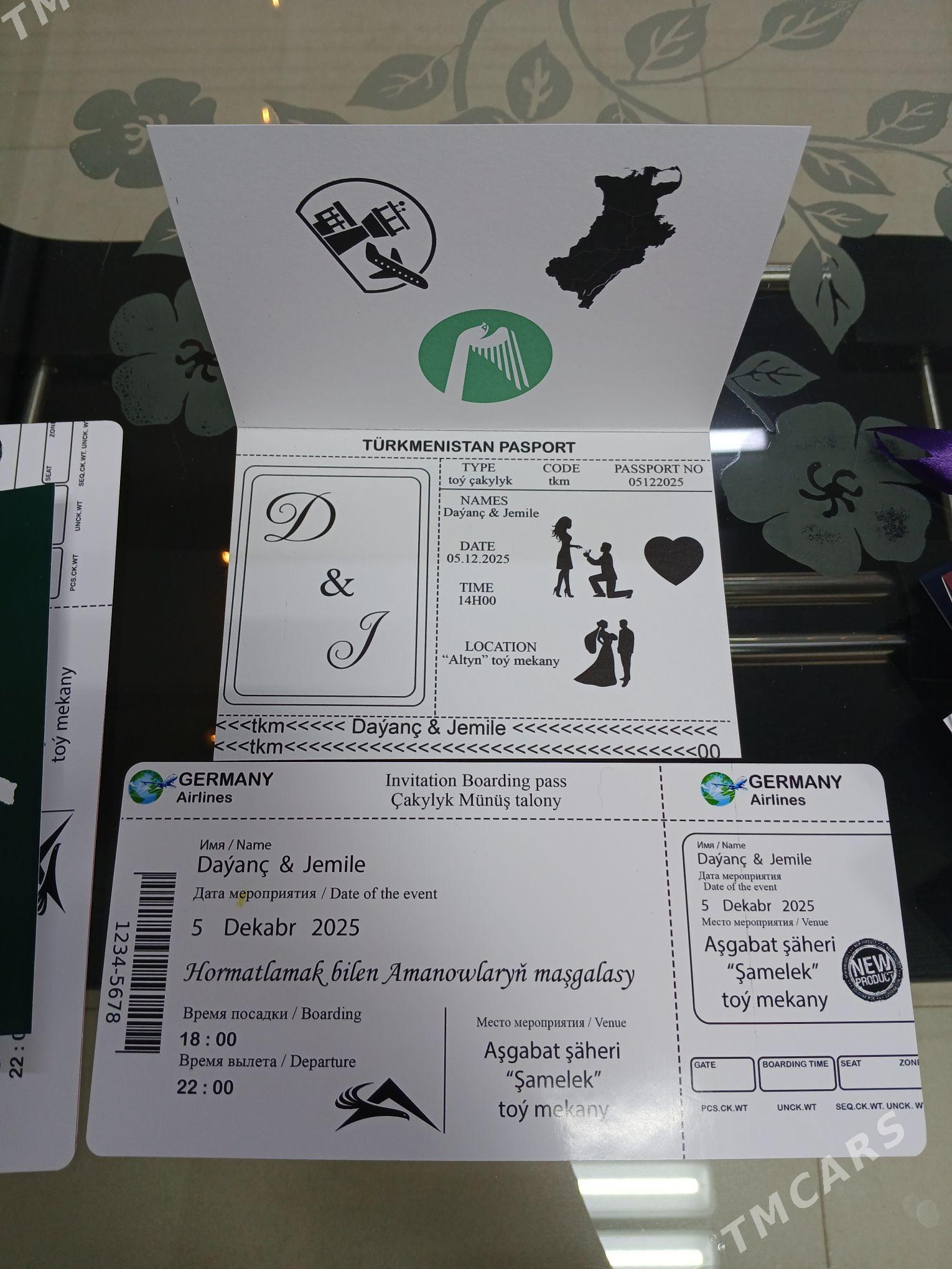 Wizitka we toý çakylyklar - Ашхабад - img 4