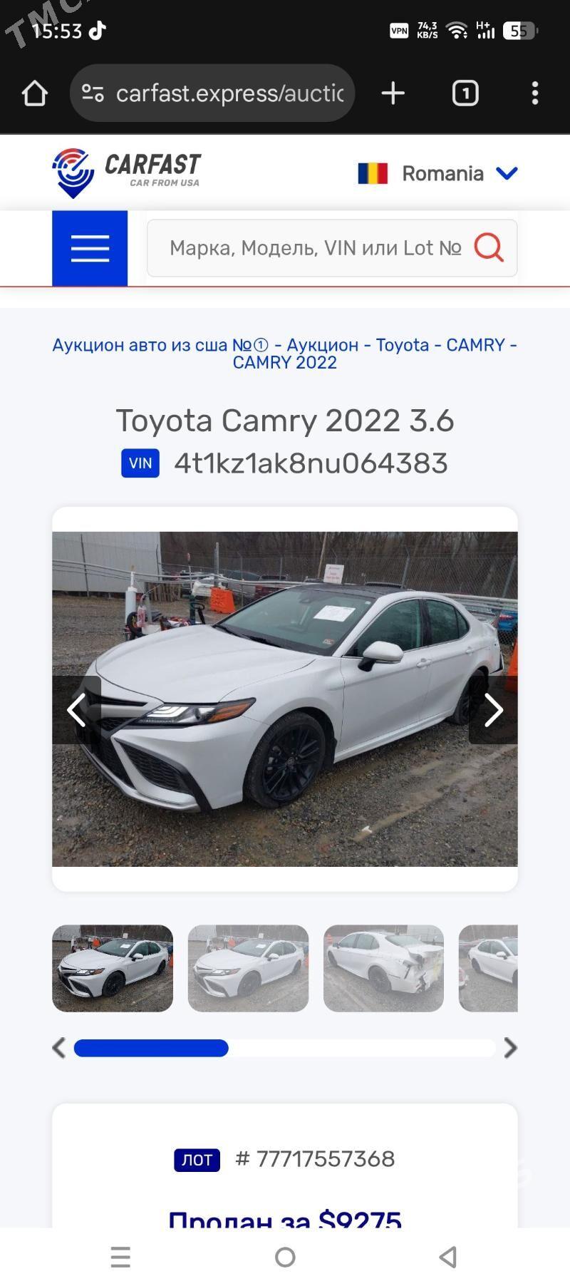 Toyota Camry 2022 - 455 000 TMT - Ашхабад - img 9