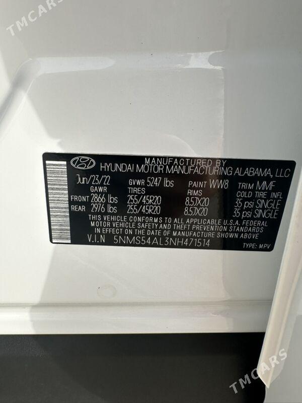 Hyundai Santa Fe 2022 - 499 999 TMT - Ашхабад - img 9