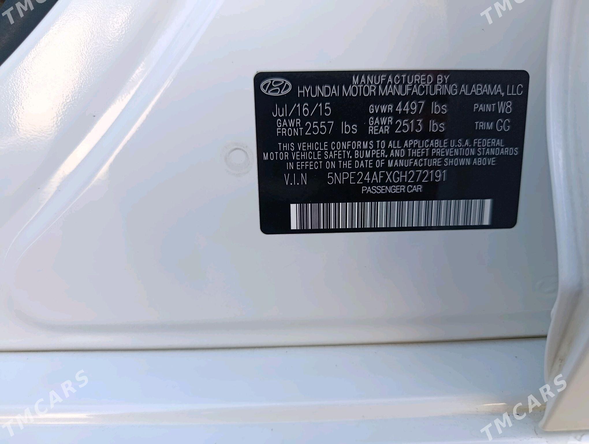 Hyundai Sonata 2015 - 220 000 TMT - Гёкдепе - img 5