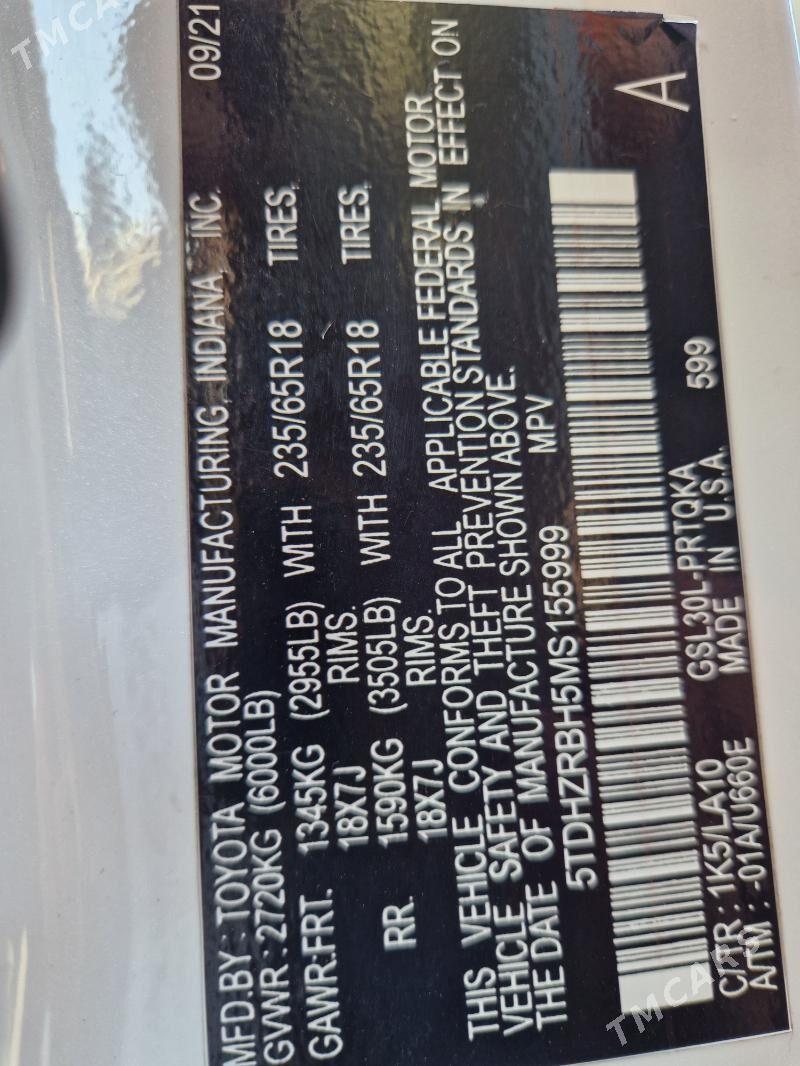 Toyota Highlander 2022 - 520 000 TMT - Mary - img 10