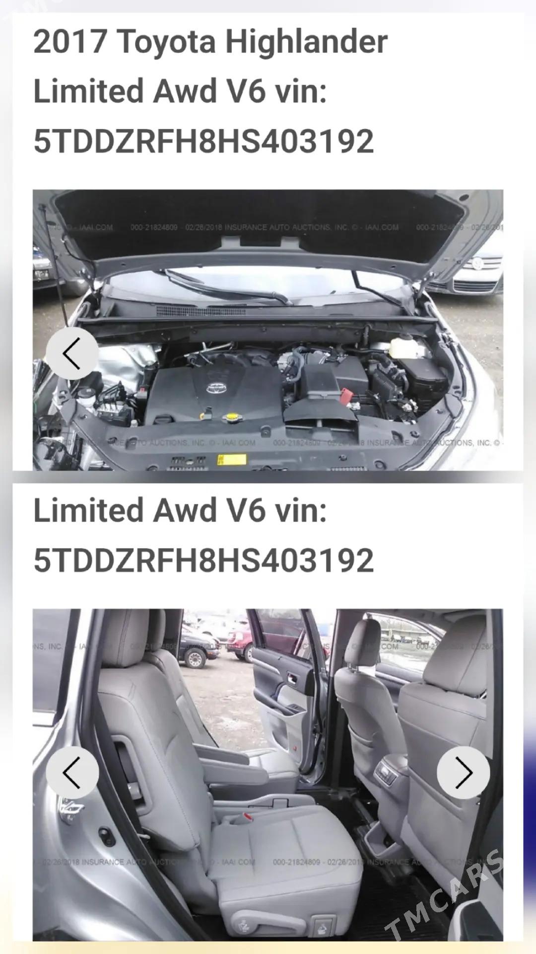 Toyota Highlander 2017 - 450 000 TMT - Ашхабад - img 9