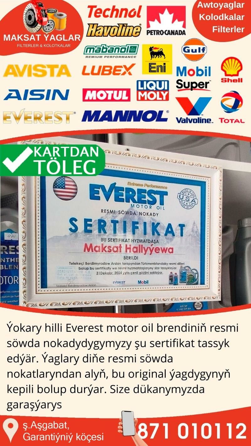 EVEREST ORIGINAL MOTOR YAGLARY - Ашхабад - img 9
