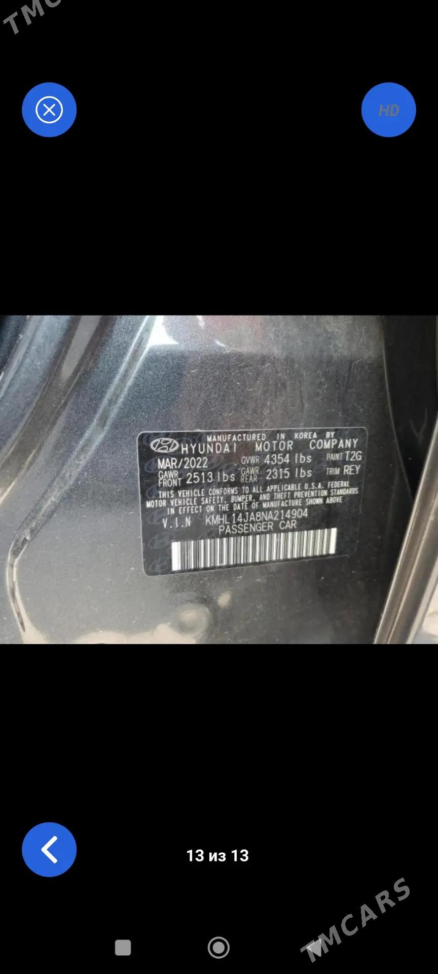 Hyundai Sonata 2022 - 280 000 TMT - Mary - img 7