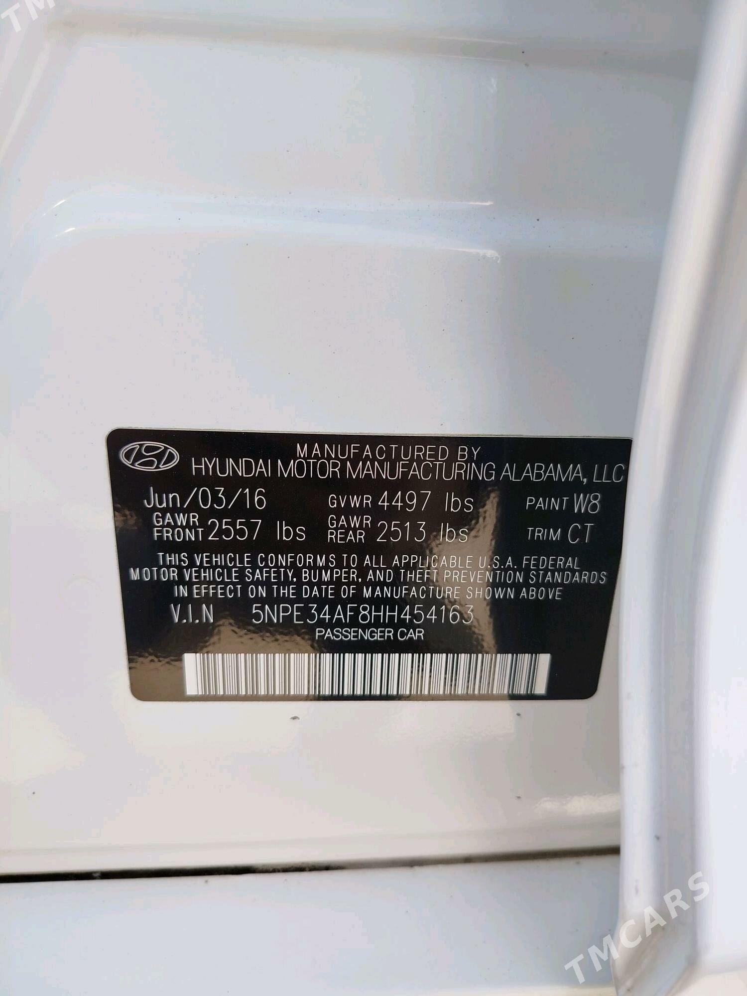 Hyundai Sonata 2016 - 195 000 TMT - Ашхабад - img 6