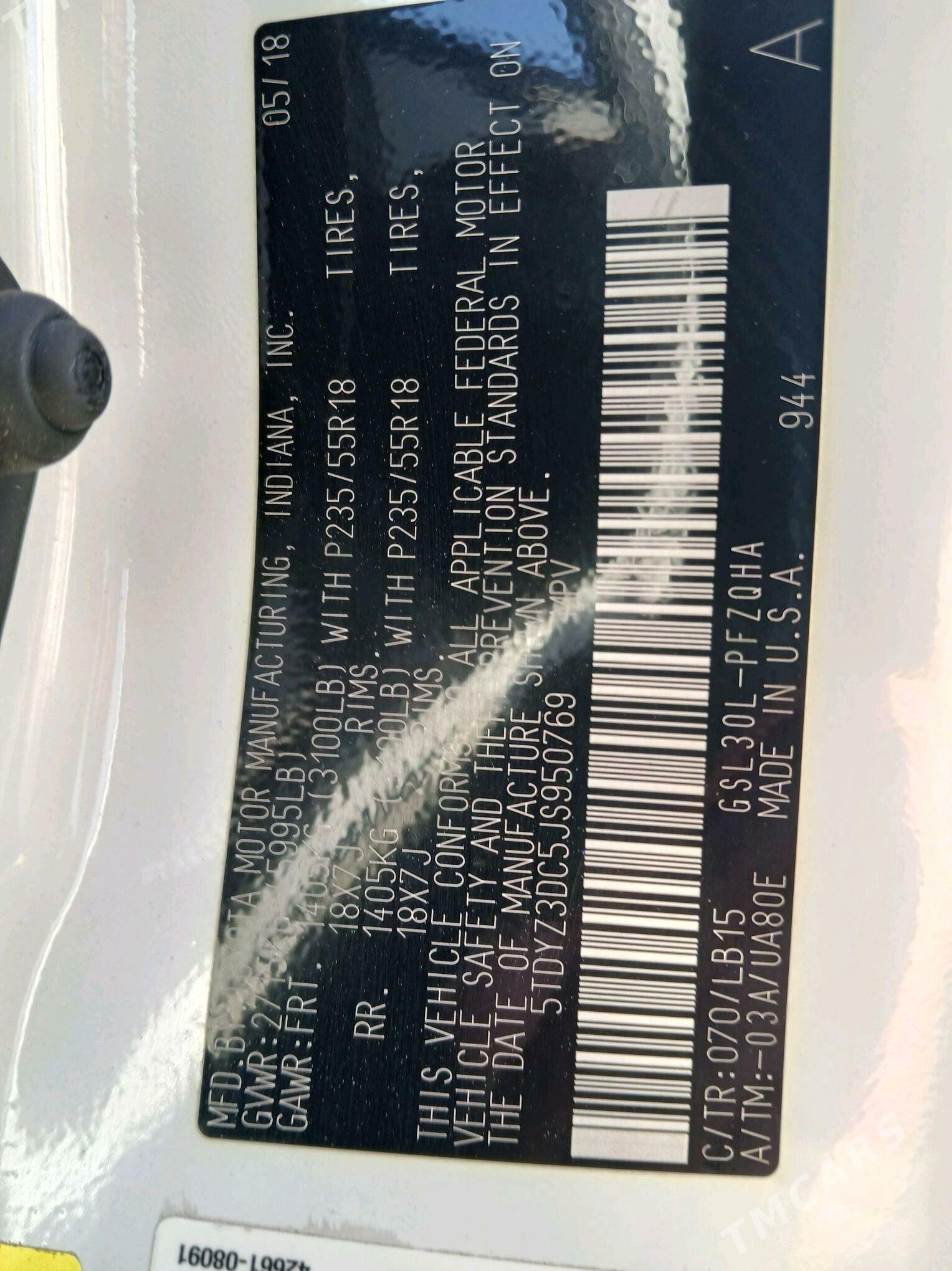 Toyota Sienna 2018 - 500 000 TMT - Анев - img 3