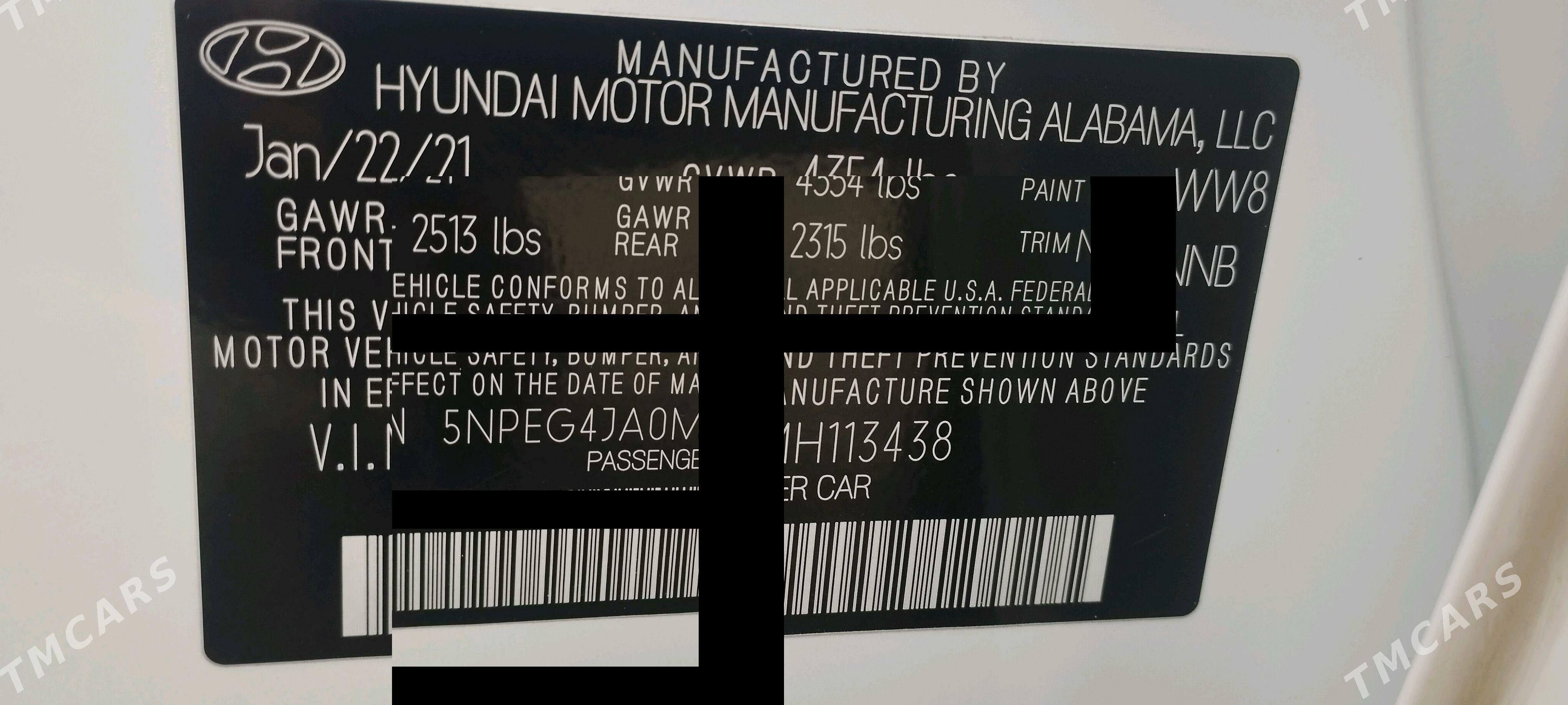 Hyundai Sonata 2021 - 250 000 TMT - "Алтын Асыр" Гундогар базары ( Толкучка) - img 4