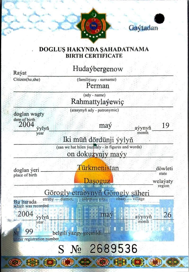 Türkmen pasport we şahadatnama - Дашогуз - img 2