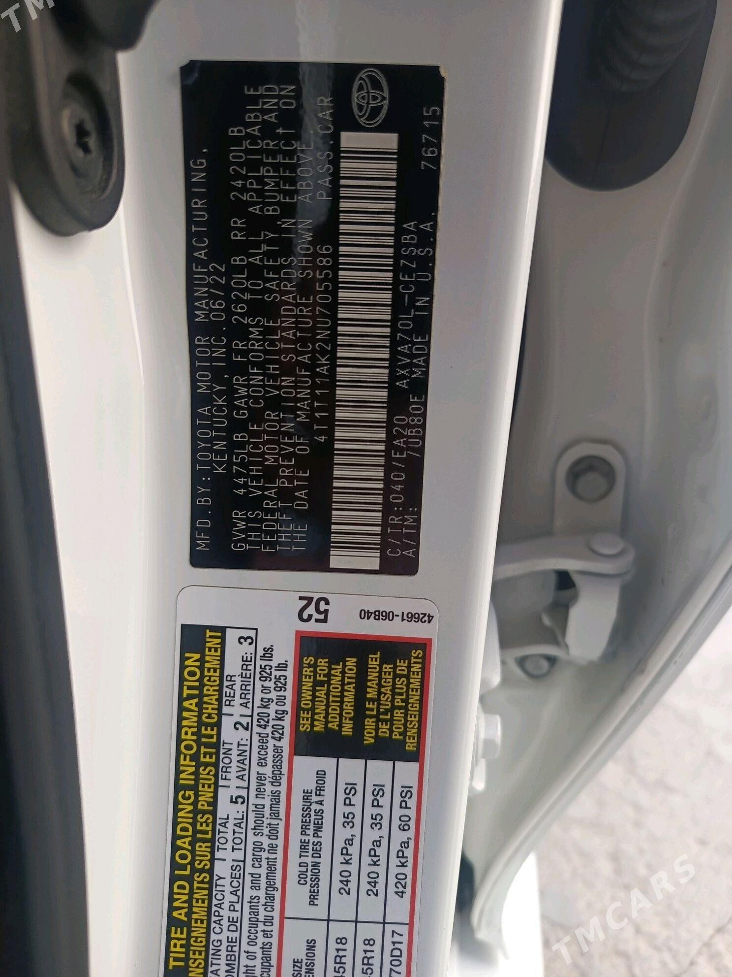 Toyota Camry 2022 - 340 000 TMT - Aşgabat - img 5