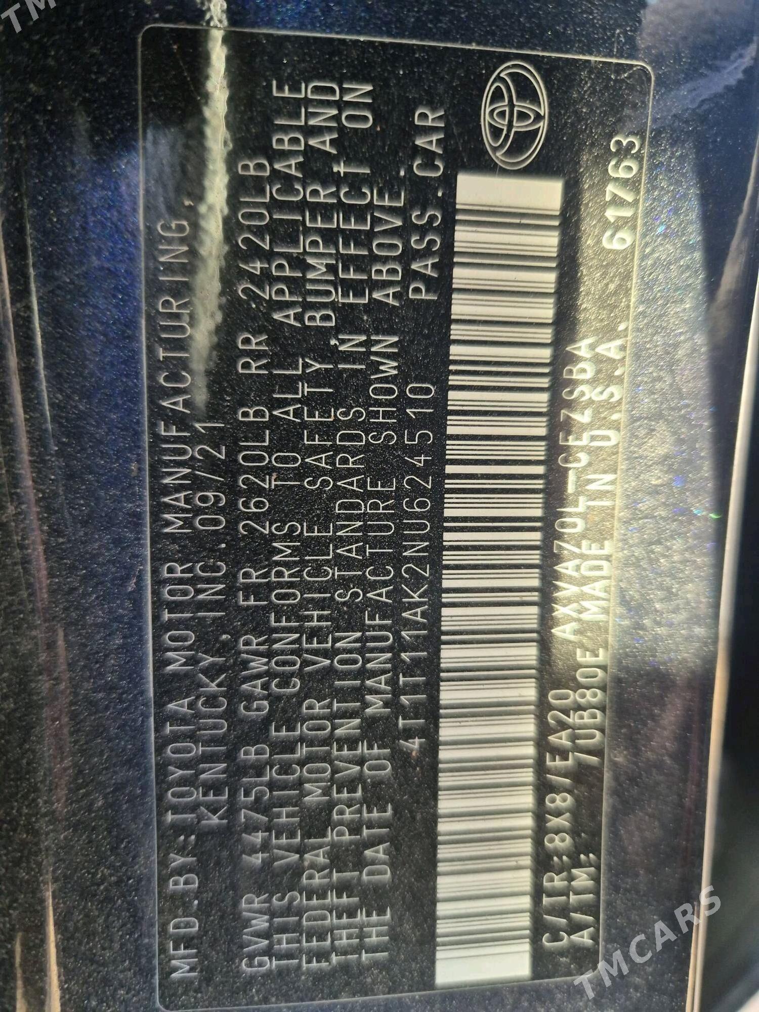 Toyota Camry 2021 - 280 000 TMT - Mary - img 5