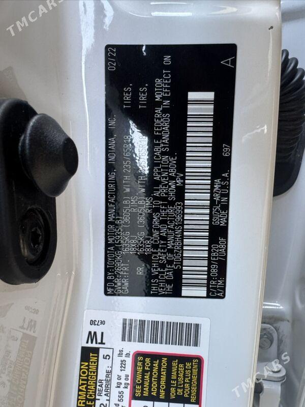 Toyota Highlander 2022 - 545 000 TMT - Балканабат - img 5