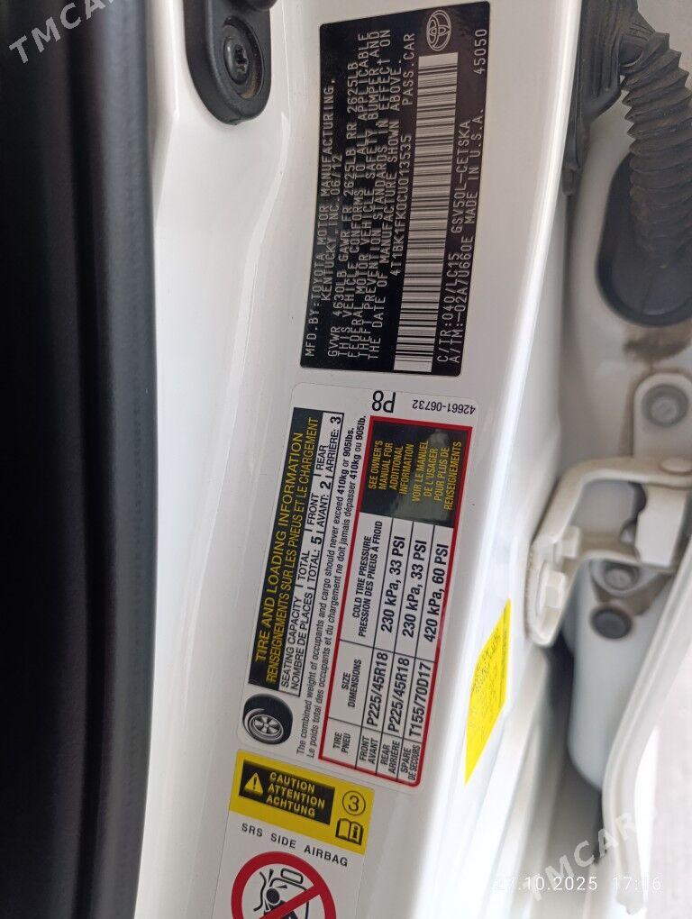 Toyota Camry 2012 - 275 000 TMT - Анев - img 6