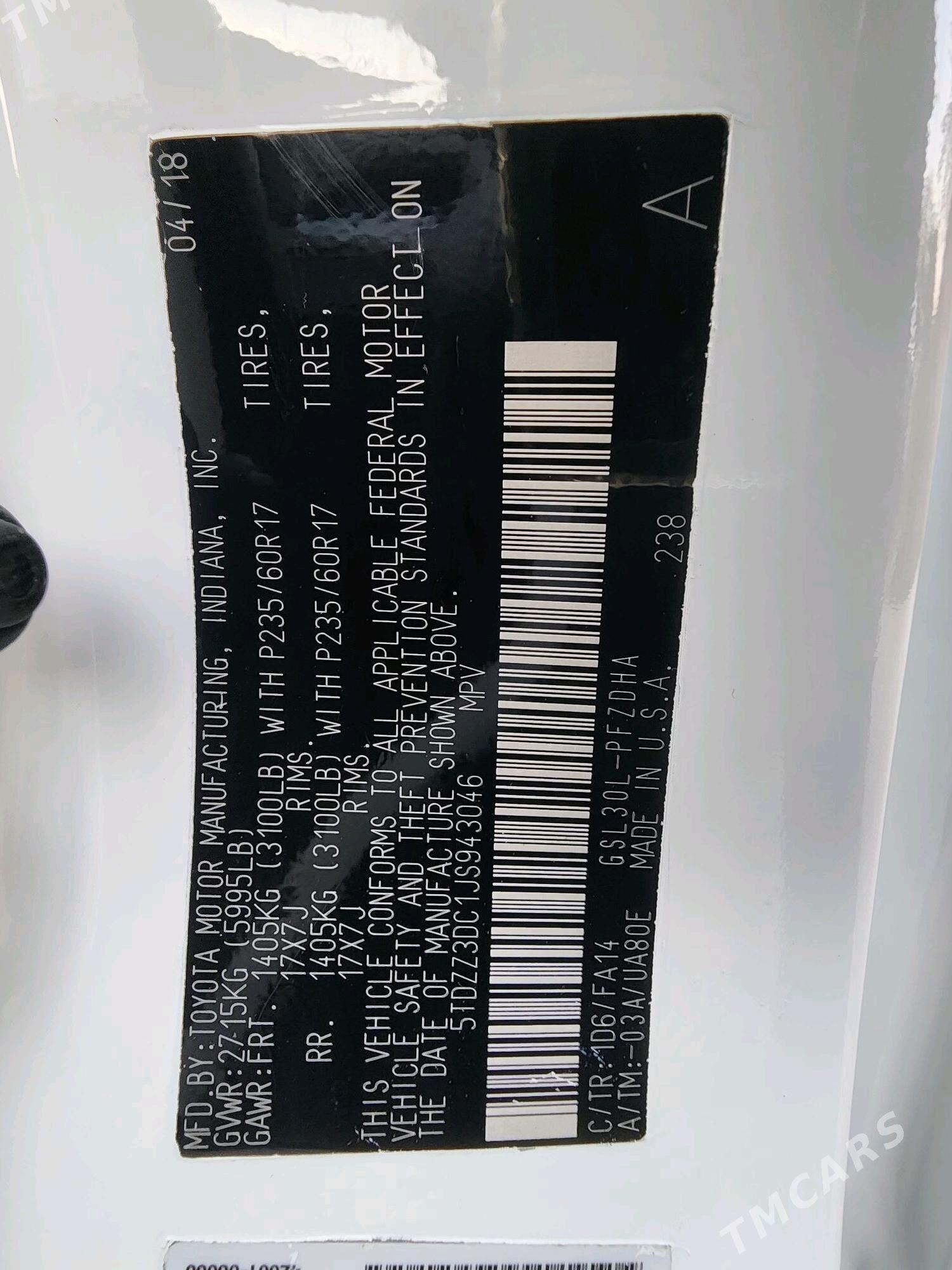 Toyota Sienna 2018 - 345 000 TMT - Aşgabat - img 10