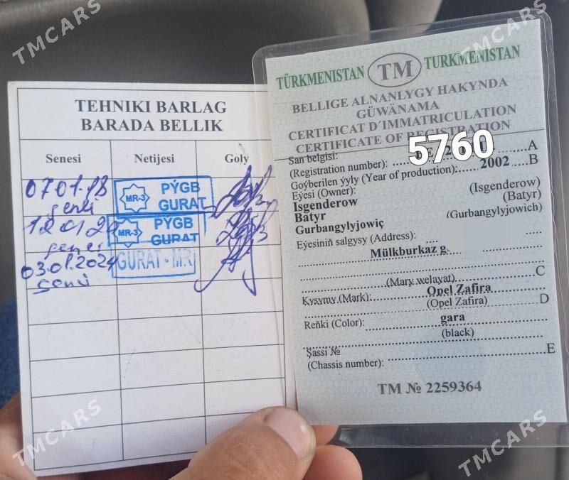 Opel Zafira 2002 - 89 000 TMT - Чарджоу - img 4