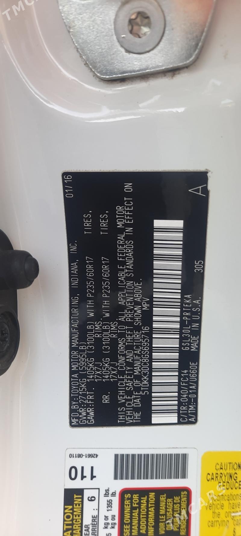 Toyota Sienna 2016 - 357 000 TMT - Aşgabat - img 6