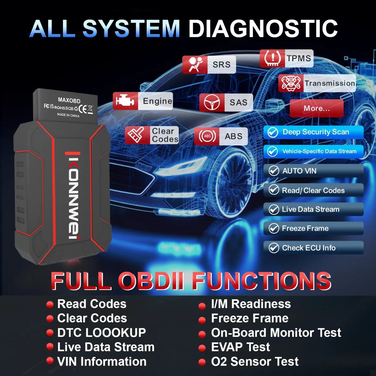 Diagnostika Maxobd KONNWEI 500 TMT - Хитровка - img 5