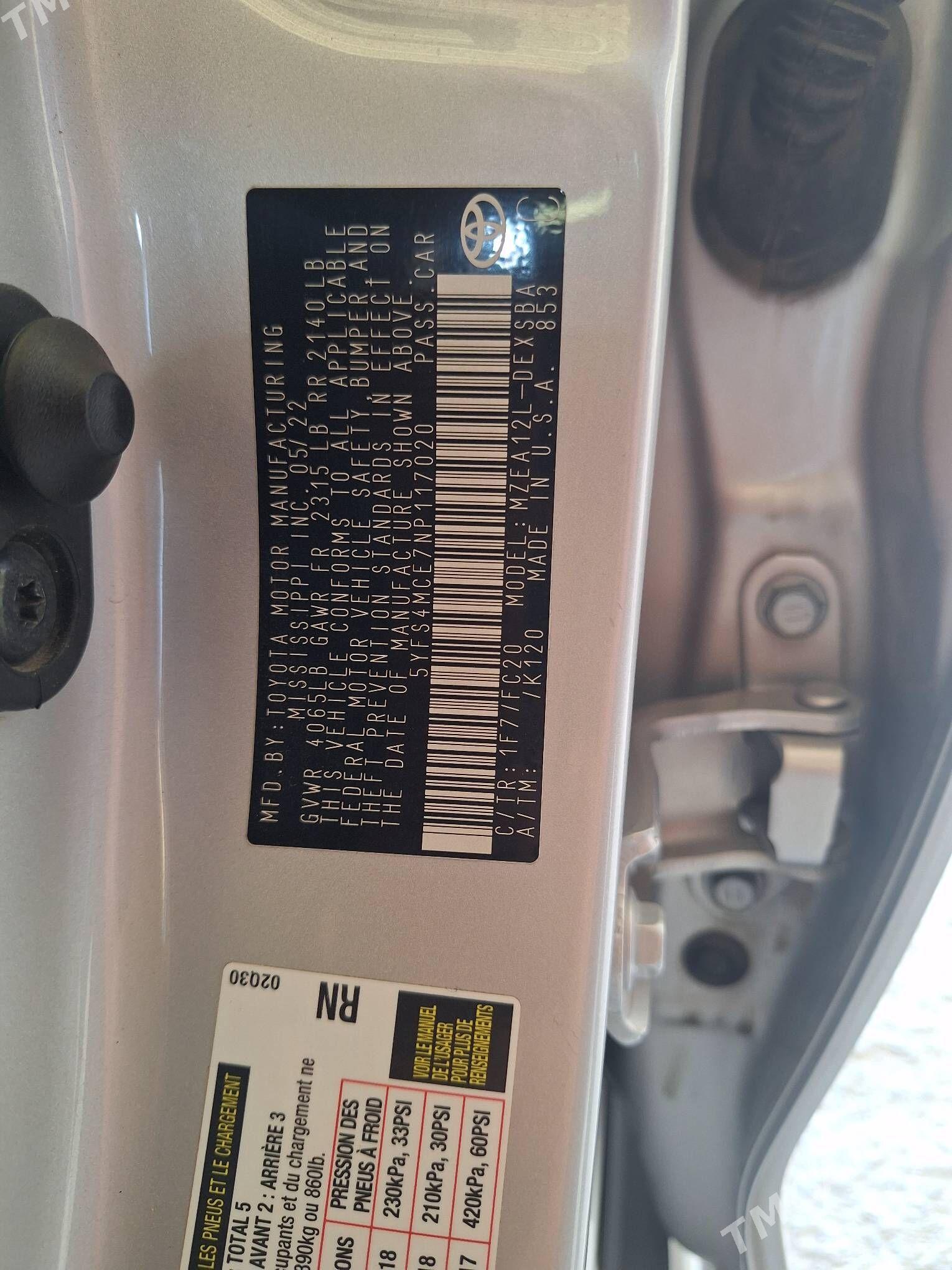 Toyota Corolla 2022 - 248 000 TMT - Mary - img 9