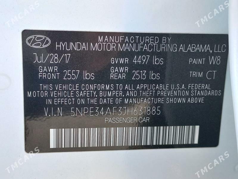 Hyundai Sonata 2018 - 195 000 TMT - Бузмеин - img 9