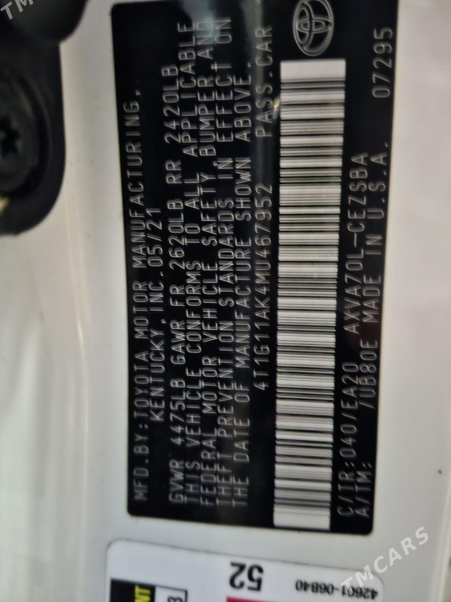 Toyota Camry 2021 - 355 000 TMT - Улица Ататурка - img 8