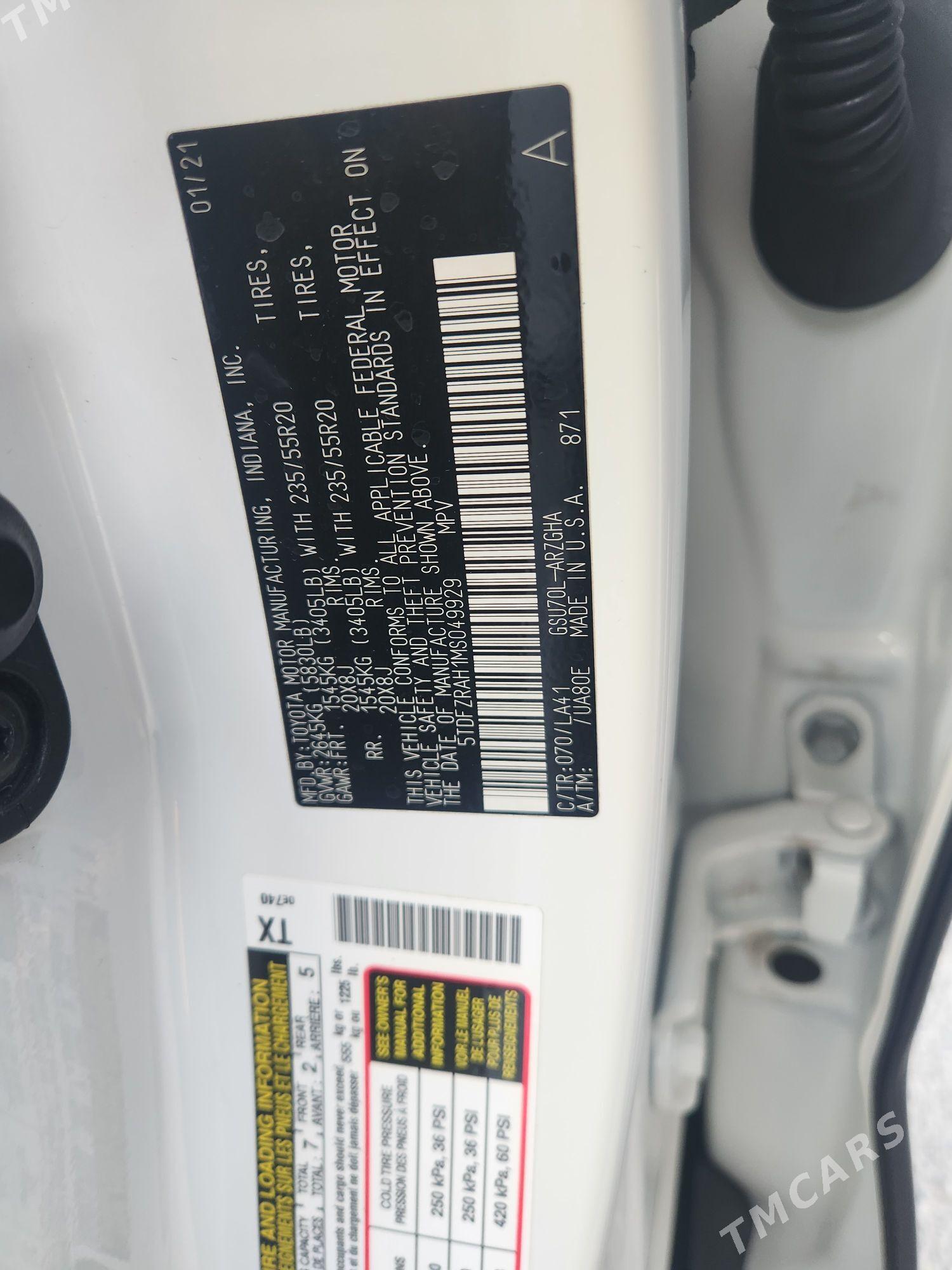 Toyota Highlander 2021 - 900 000 TMT - 4 mkr - img 7