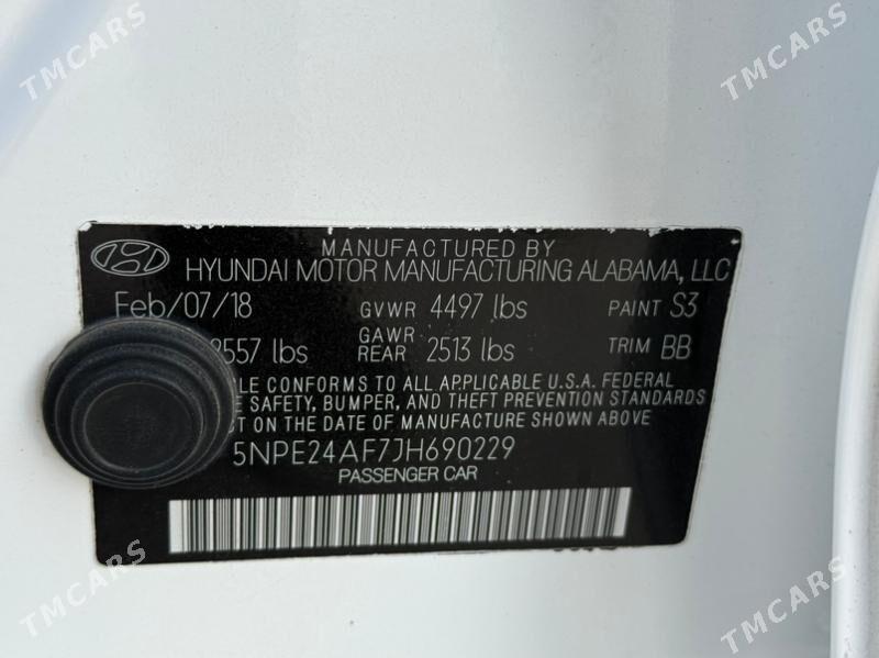 Hyundai Sonata 2018 - 178 500 TMT - Ашхабад - img 10