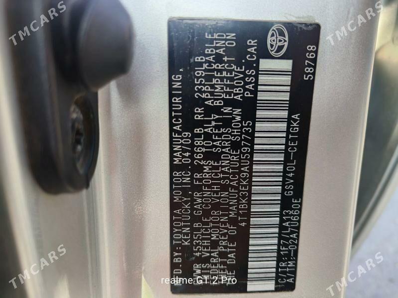 Toyota Camry 2010 - 215 000 TMT - Мары - img 8