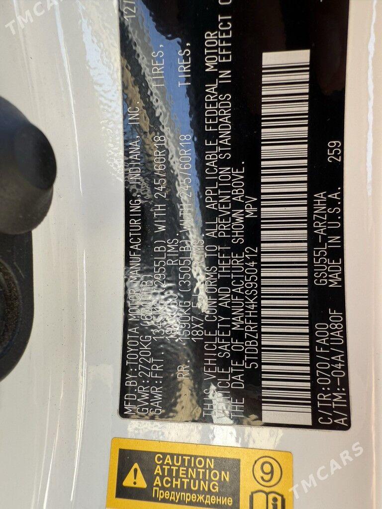 Toyota Highlander 2019 - 460 000 TMT - Ашхабад - img 10