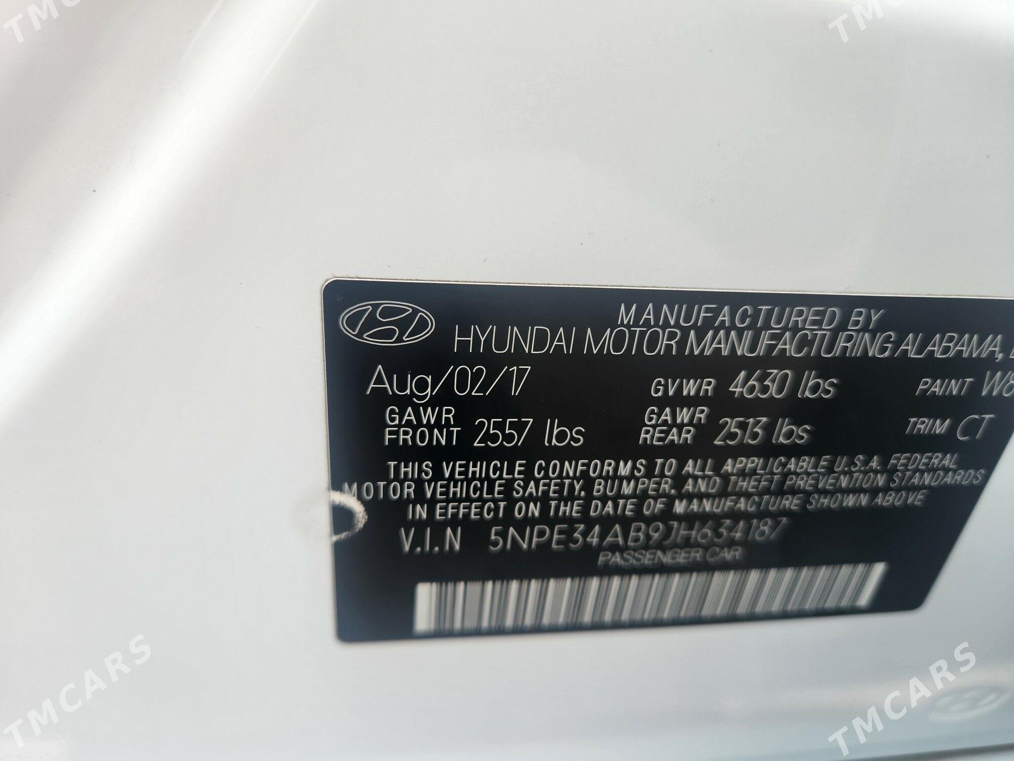 Hyundai Sonata 2018 - 233 000 TMT - 1 mkr - img 2